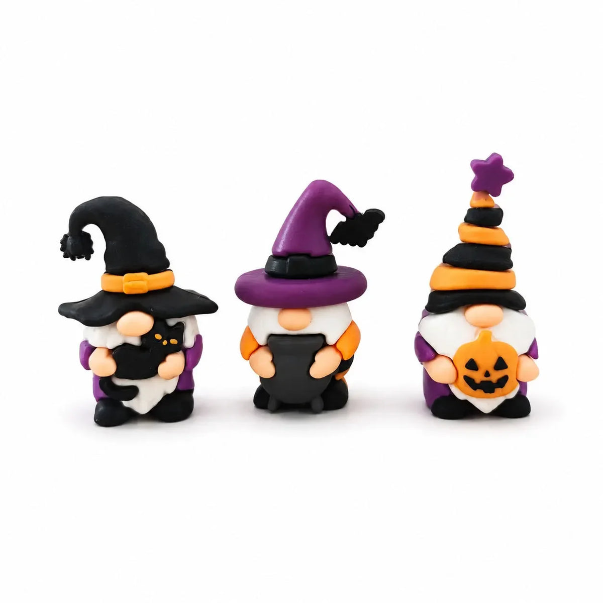 Halloween-themed desktop decoration scene - cute little ghosts, decorative items, mini glowing micro-landscape