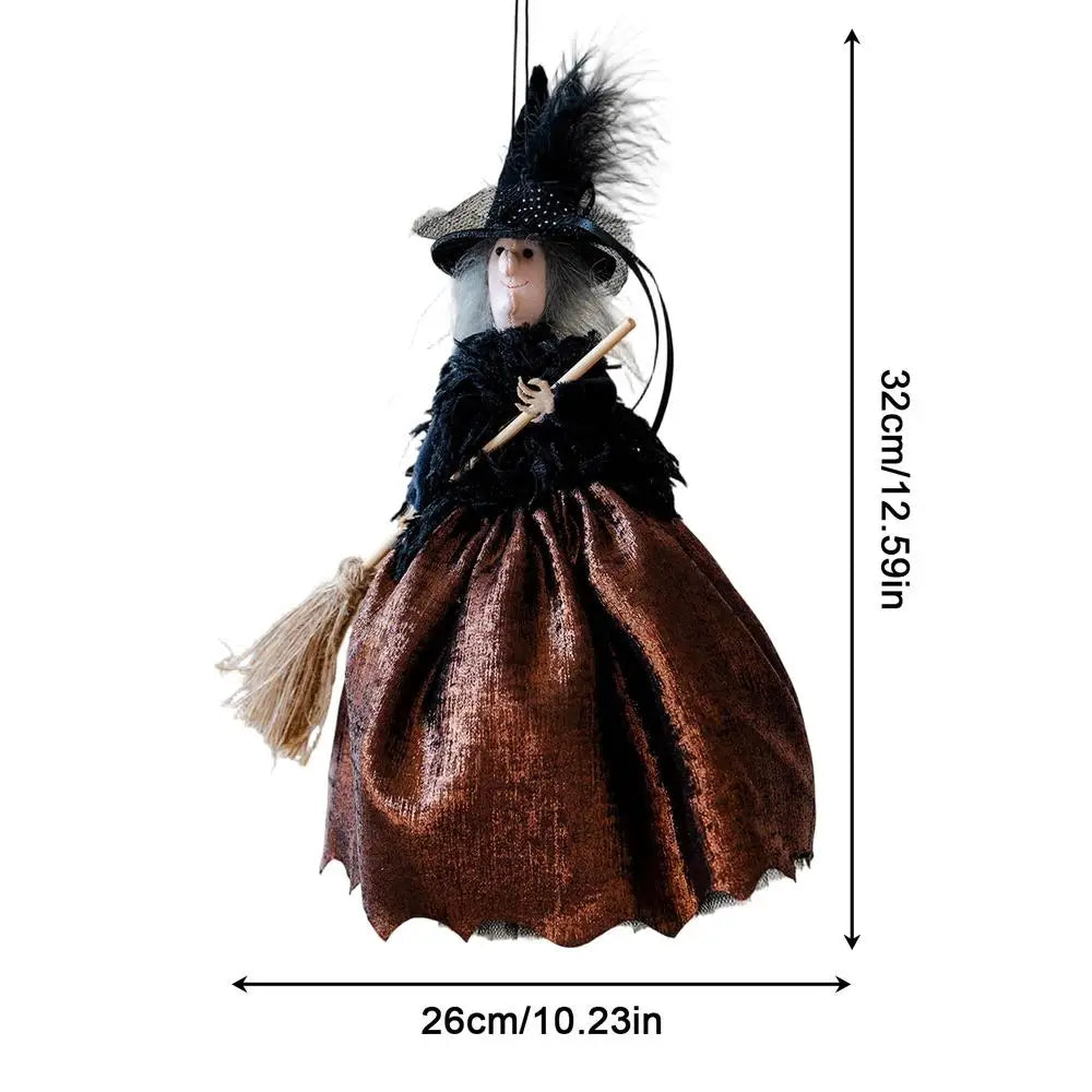Halloween Witch Doll Decoration Cute Spooky Retro Festival Decoration Witch Doll Halloween Tree Ornaments for Haunted House Bar