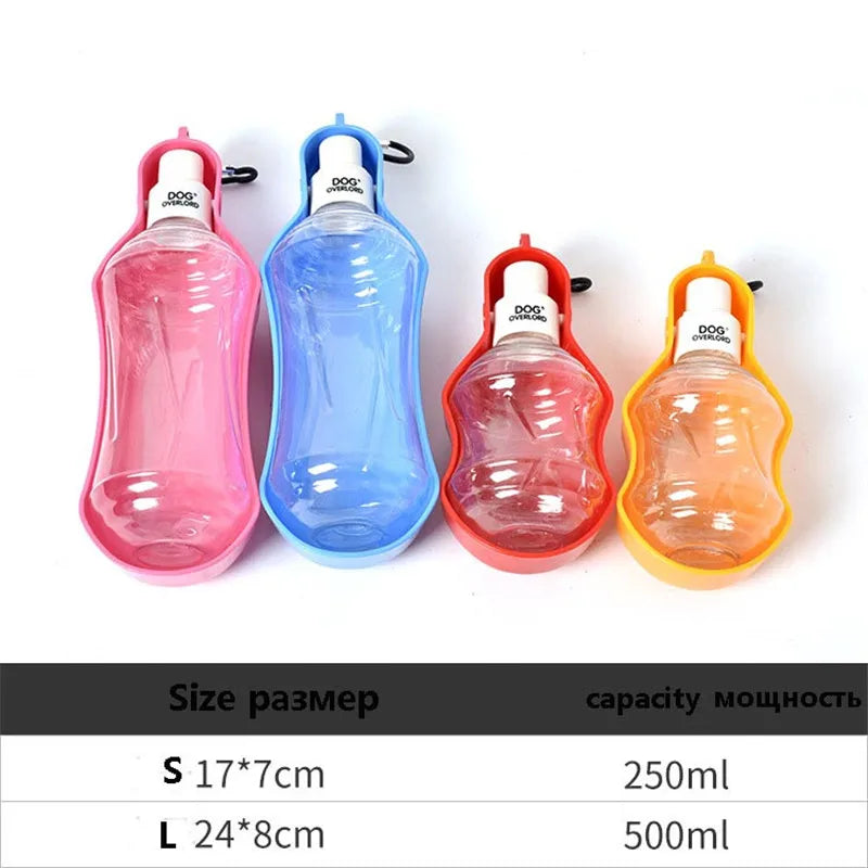 250/500ML Dog Water Bottle Portable Water Bowl Outdoor Travel Leakproof Drinking Dispenser Puppy Feeding Container Pet Supplies
