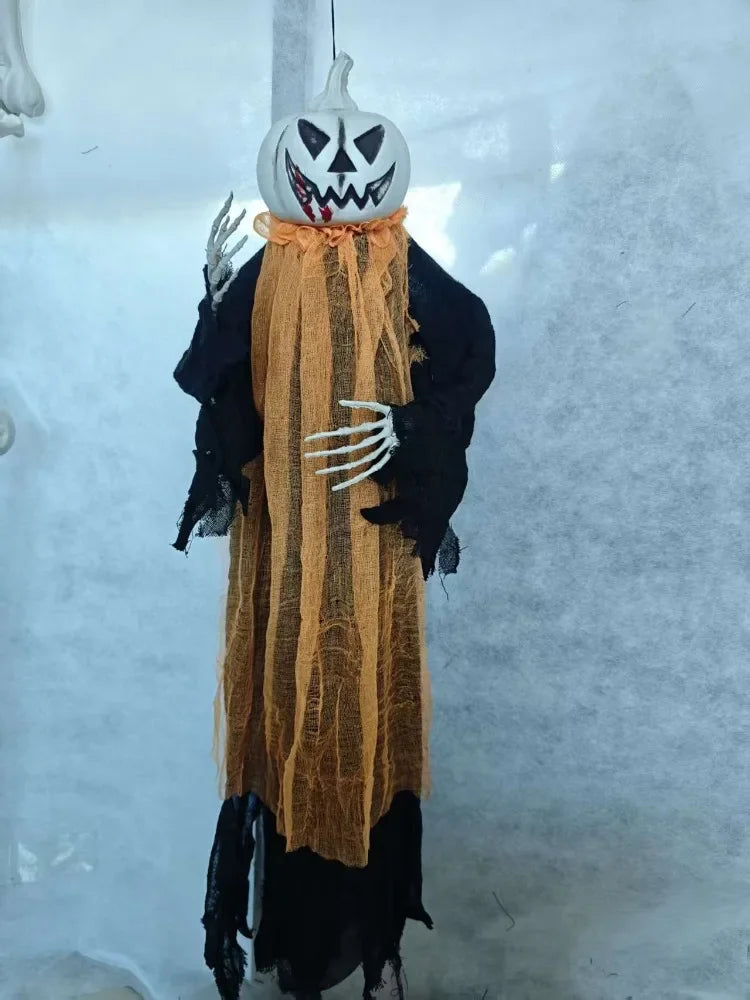 Halloween Hanging Decorations, Pumpkin Head, Ghost Claw&Skeleton Pendants, Spooky Skull Ornaments for Haunted House Party Decor
