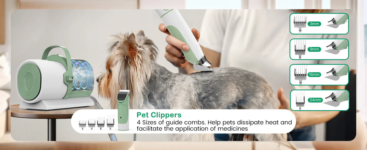 Pet Hair Remover ABS Vacuum and Brush Combo for Dogs and Cats-Multifunctional Electric Grooming Tool