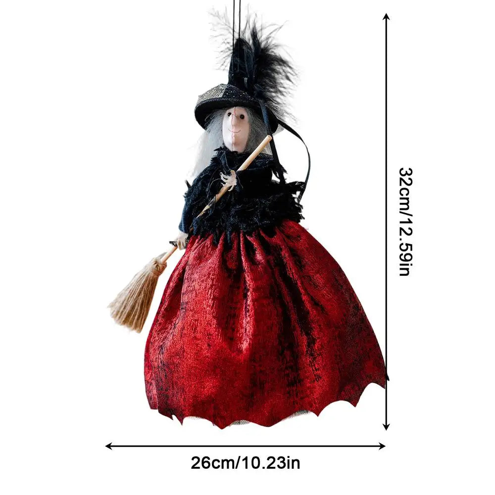 Halloween Witch Doll Decoration Cute Spooky Retro Festival Decoration Witch Doll Halloween Tree Ornaments for Haunted House Bar