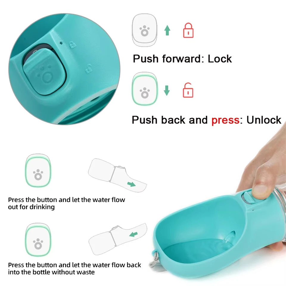 Dog Water Bottle For Pet Dogs Cats Water Feeder Bowls Outdoor Travel Leakproof Puppy Drinking Container Pug Chihuahua Labrador