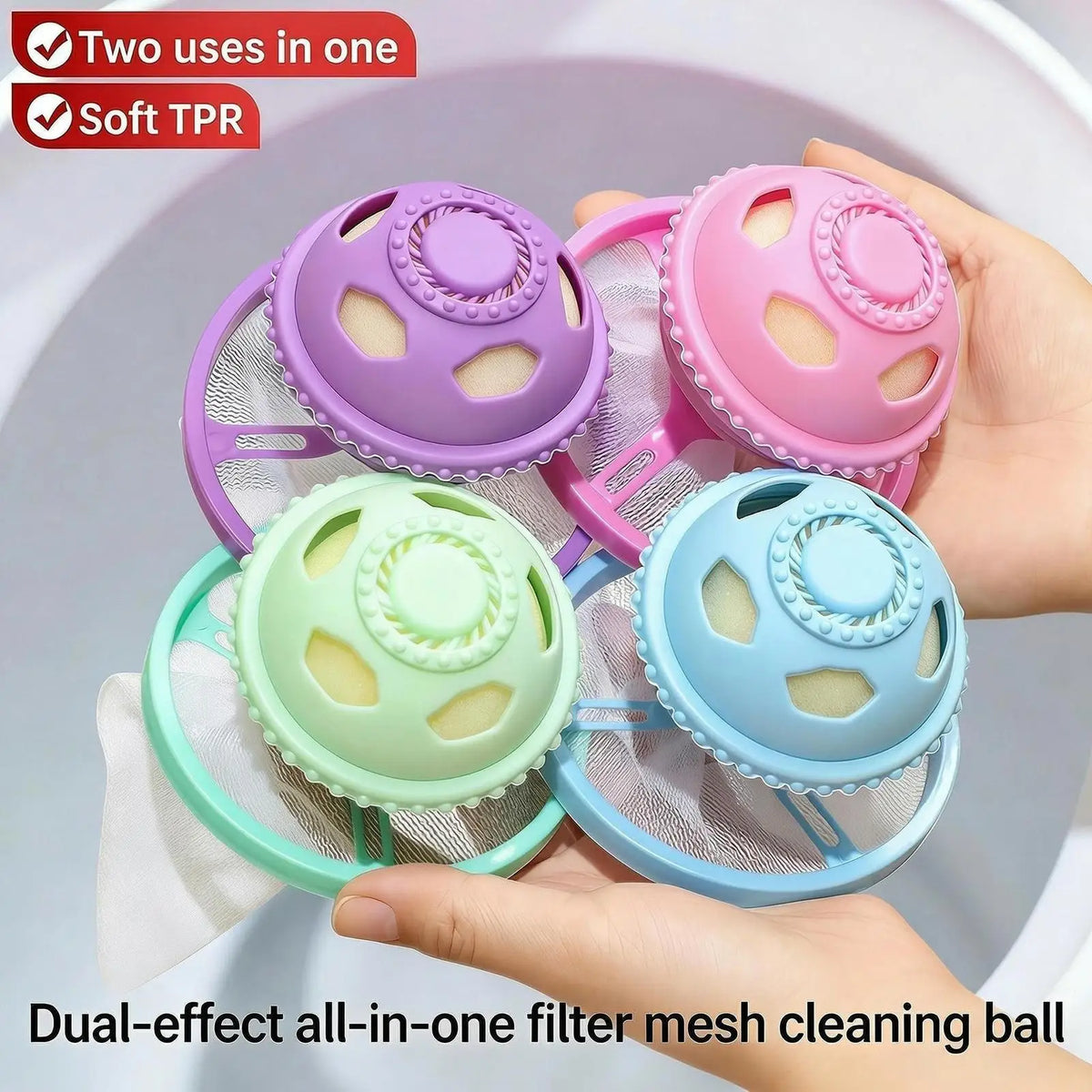 Pet Hair Remover for Laundry Floating Reusable Built-In Filter Sponge Laundry Dog Hair Remover for Pet Grooming Salon Home