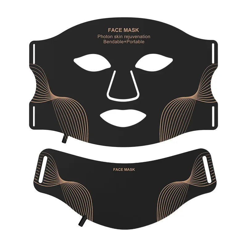 LED Face Mask Red Light Therapy Mask Neck Mask 7 Color LED Beauty Device Facial Skin Care Silicone Photon Rejuvenation.Free Ship