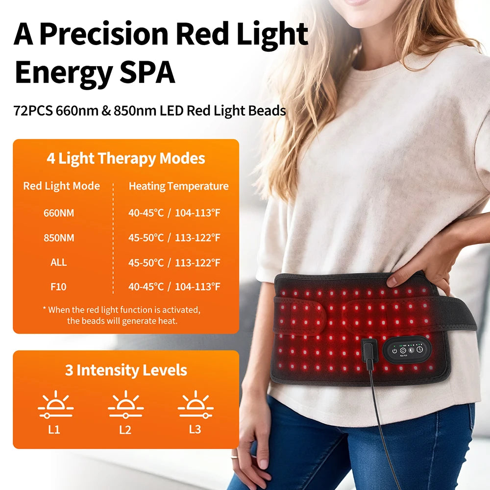 Red Light Therapy Panel 660nm 850nm LED Infrared Light Therapy Pad For Shoulder Back Waist Knee Massage Post-Exercise Recovery