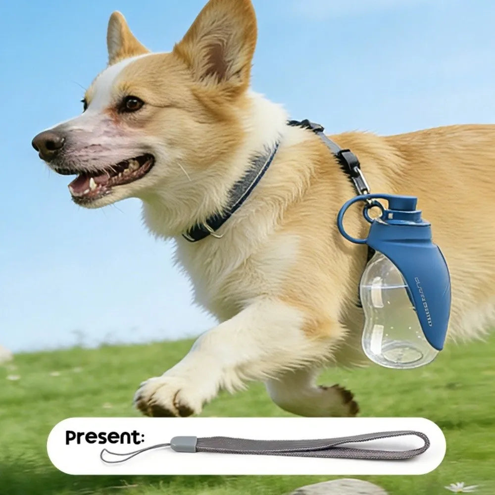 2-In-1 Leaf-shaped Pet Water Bottle 300ML Foldable Pet Water Dispenser with Lanyard Dog Outdoor Water Cup Pet Outdoor Activities