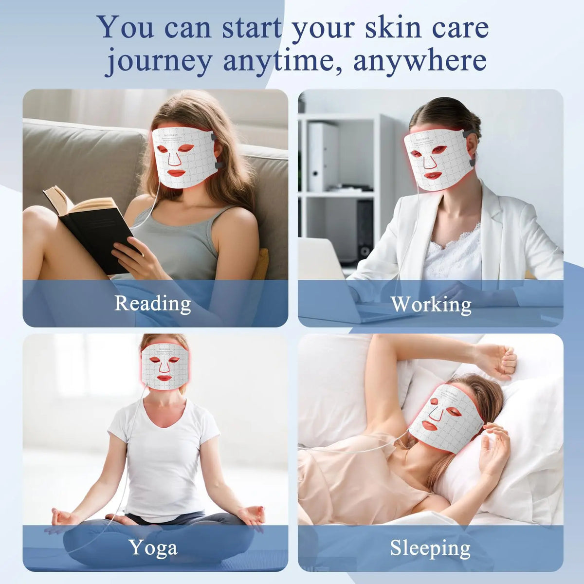 Portable 7 Colors Led Face Mask Skin Care Rechargeable Red Light Therapy for Reduce Wrinkle Acne Facial Care Beauty Device Mask