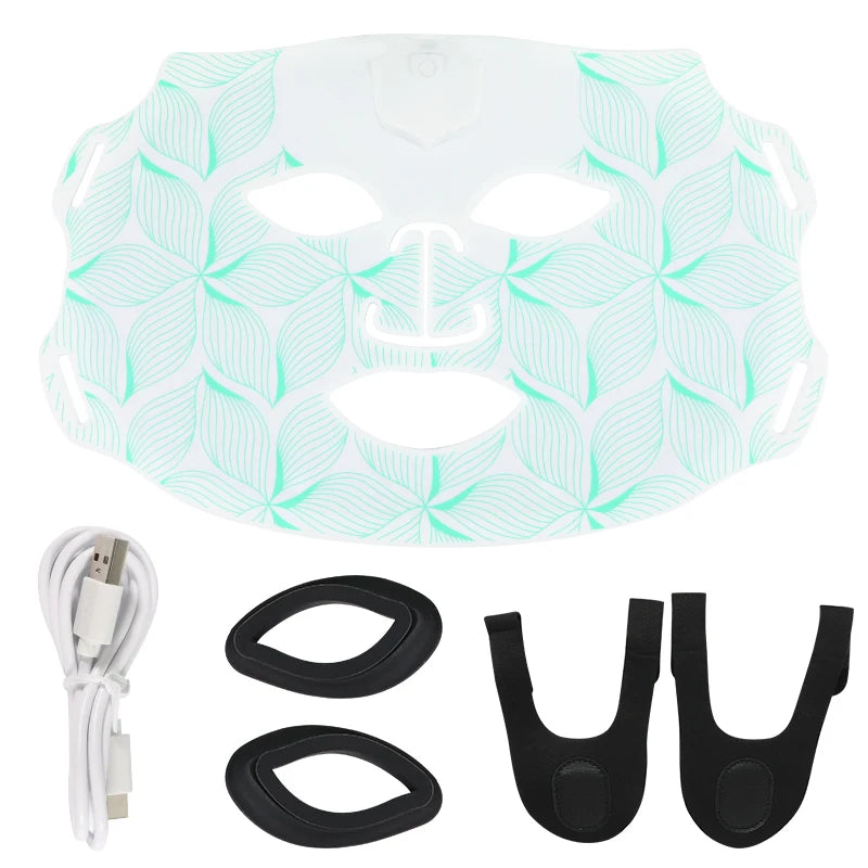 7 Color Red Light Therapy Mask Silicone LED Face Mask Light Therapy Skin Care at Home with Eye Protection Anti Aging Wrinkles
