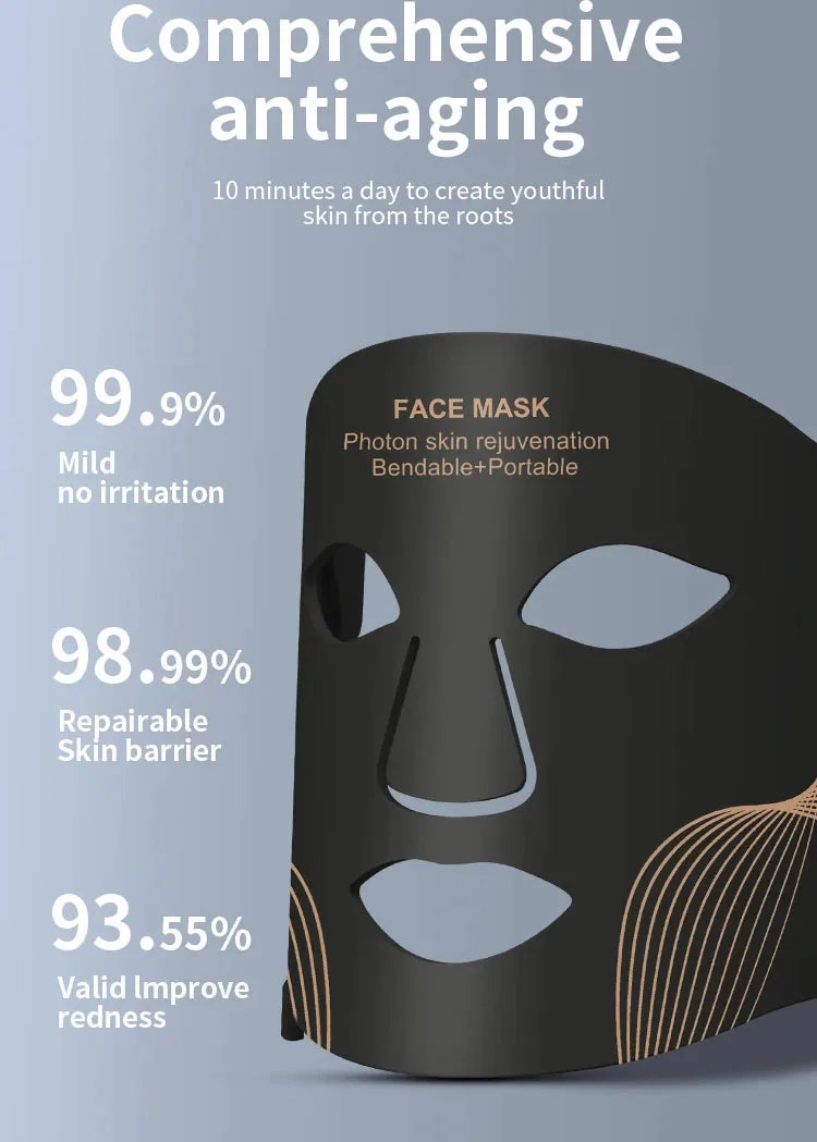 Red Light Therapy Mask 460nm 660nm 850nm LED Beauty Devices Face Instrument Rejuvenation Skin Anti Aging Wrinkle Skin Repair