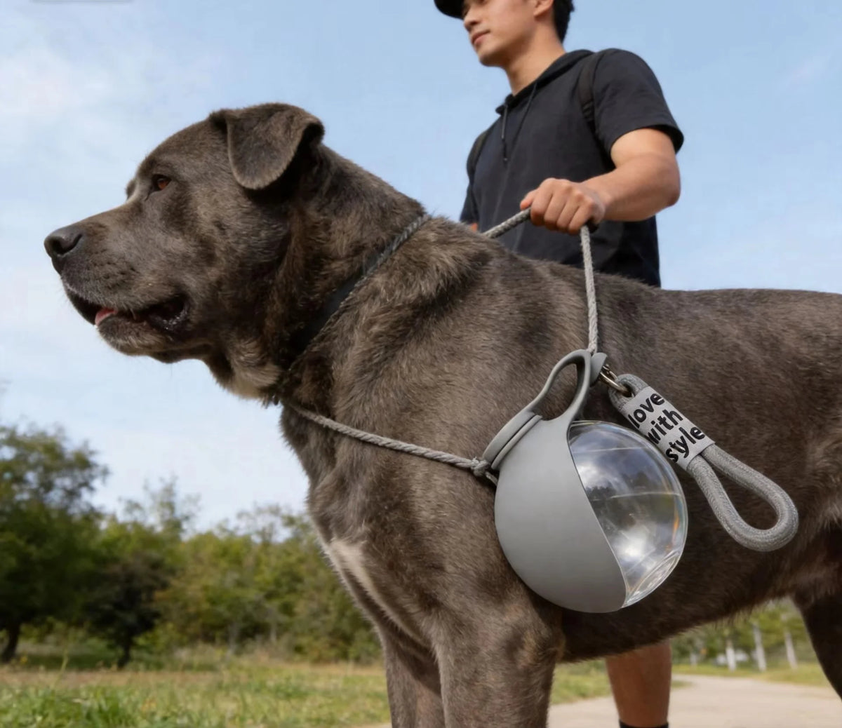 Plastic Dogs Cat Drinking Bottle with Lanyard Outdoor Foldable Water Dispensers Leak-proof Compact Travel Pet Water Bottle