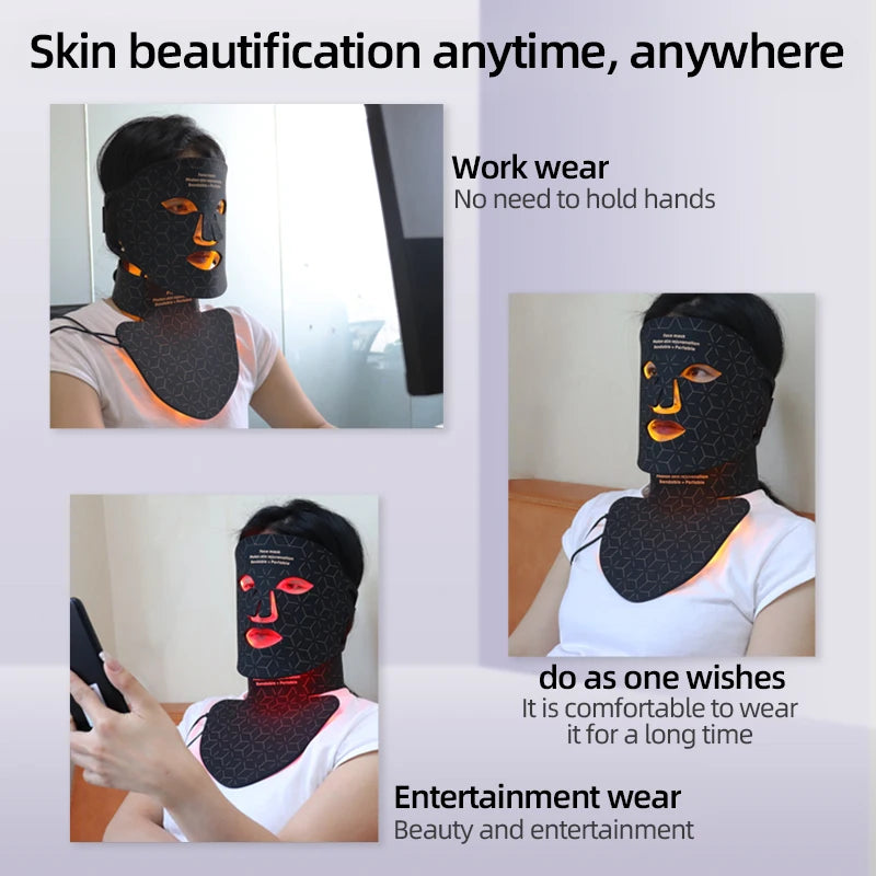 Red Light Face Mask 850Nm Near Infrared Therapy Light Therapy Skin Mask Led Therapy Mask At-Home LED Red Light Therapy Mask