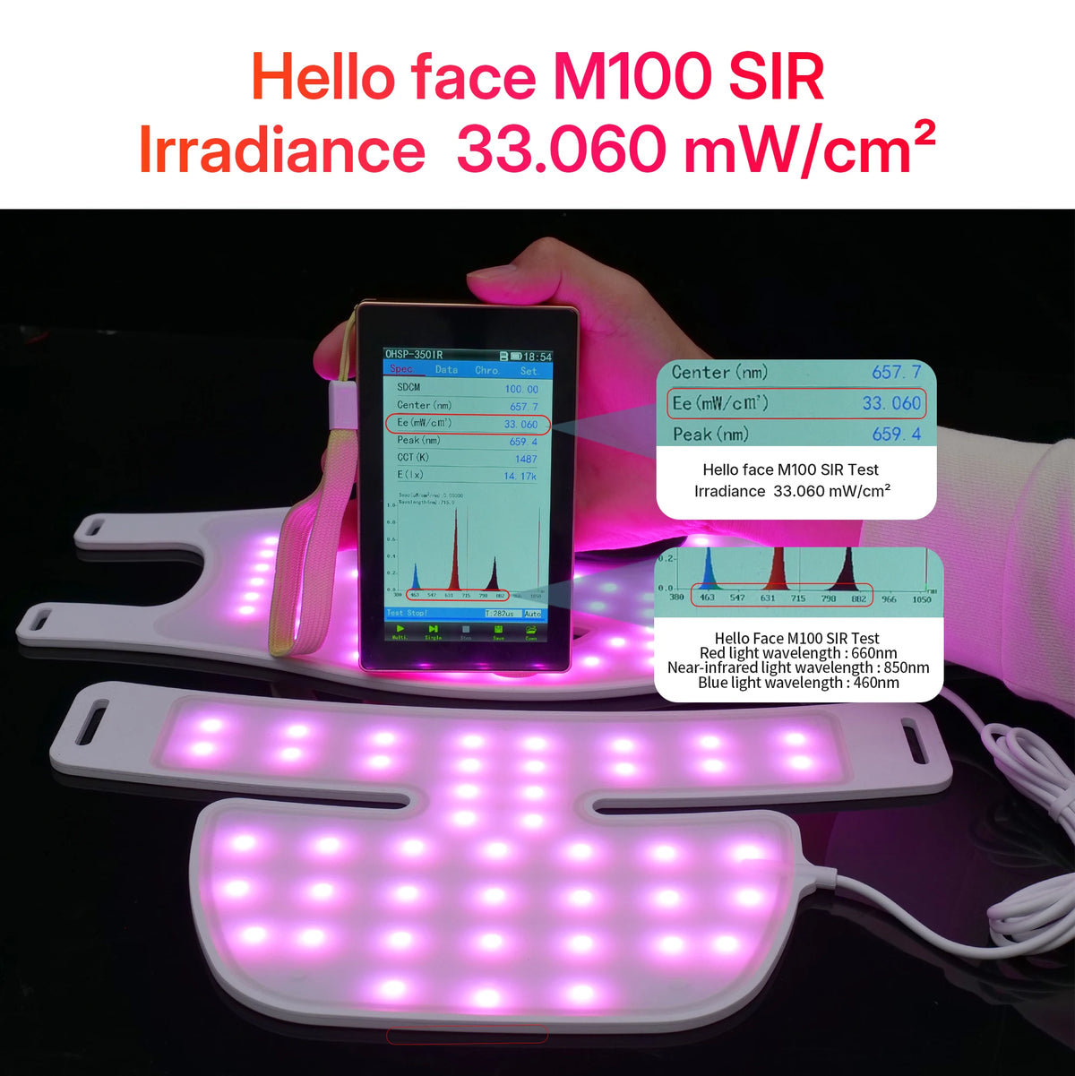 Hello Face Rechargeable Red Light Mask for Face & Neck  Infrared LED Mask Skincare Device for Skin vitality