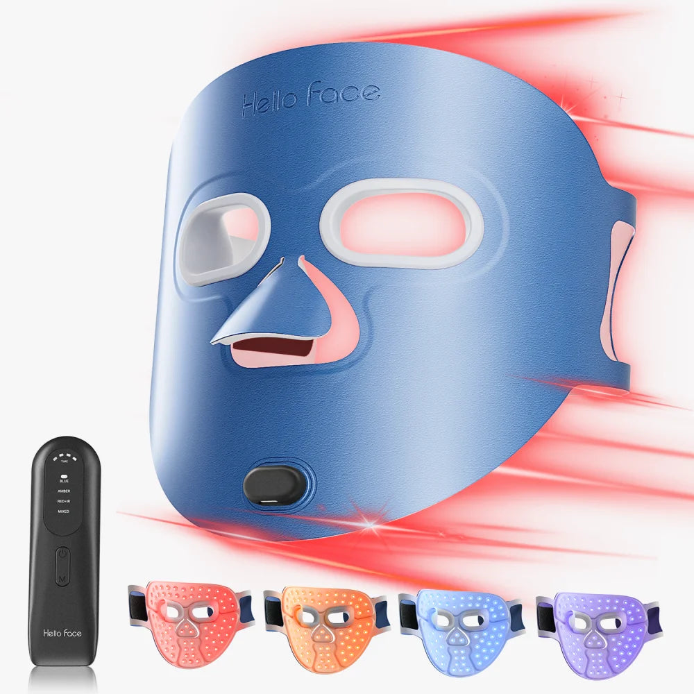 Hello Face M500S LED Red Light Therapy Mask 510K Near-Infrared Light Therapy Facial Mask Soft Wireless Portable PDT Device