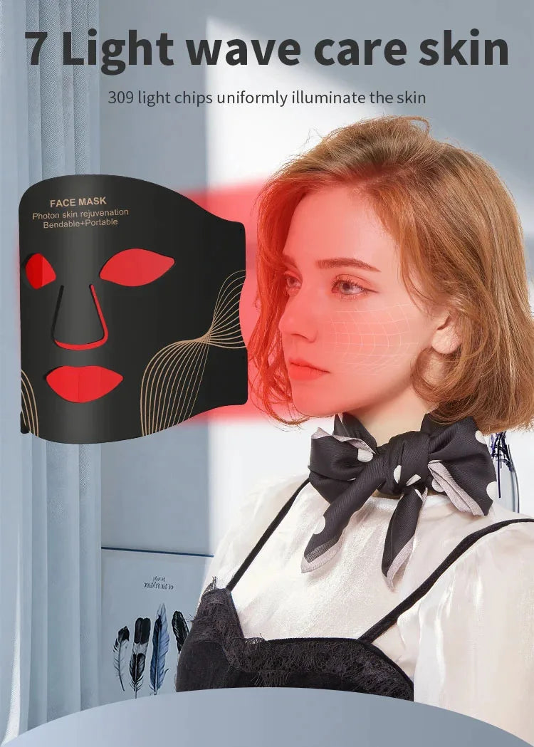 Red Light Therapy Mask 460nm 660nm 850nm LED Beauty Devices Face Instrument Rejuvenation Skin Anti Aging Wrinkle Skin Repair