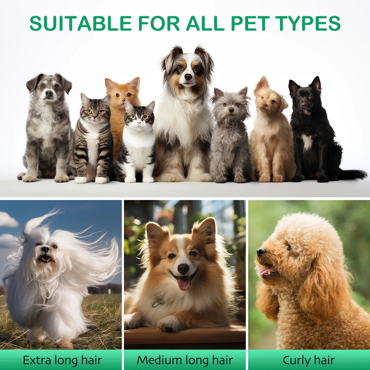 Pet Hair Remover ABS Vacuum and Brush Combo for Dogs and Cats-Multifunctional Electric Grooming Tool