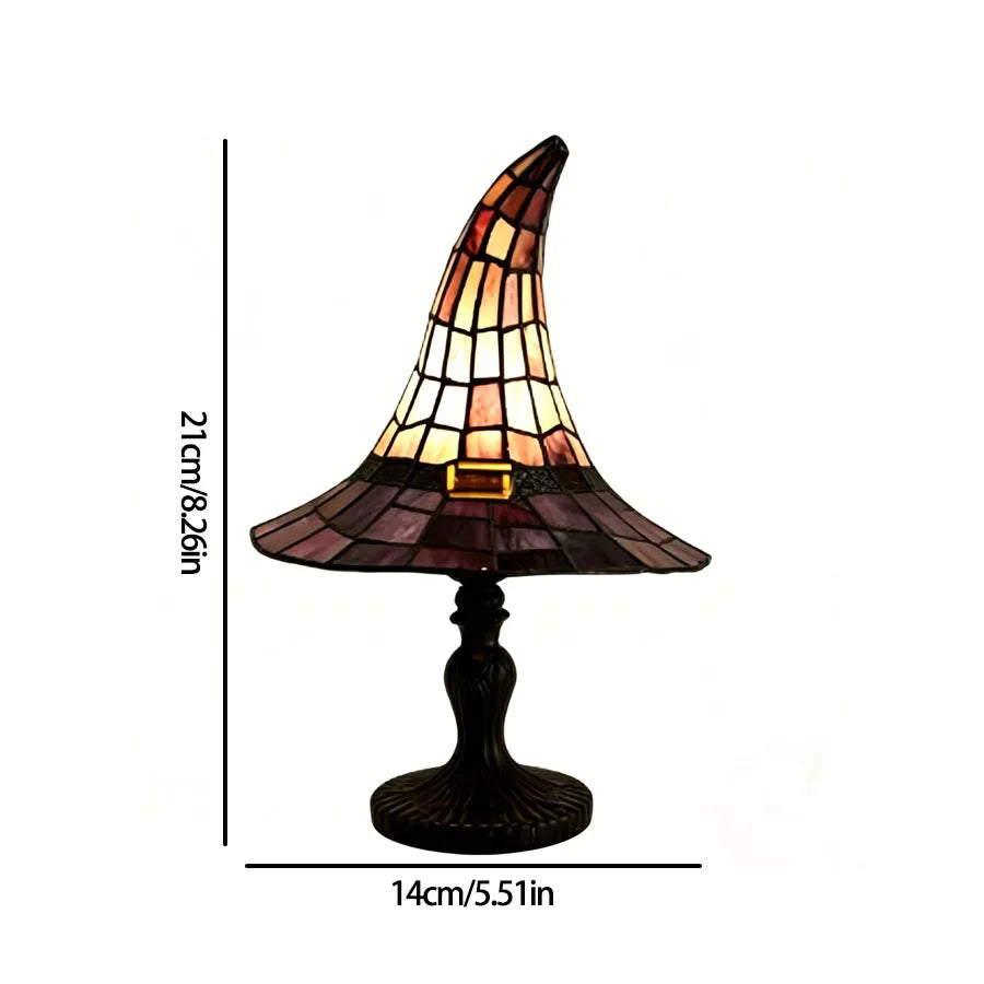 Halloween Witch Hat Magic LED Lights Resin Ornaments, USB Powered Decorative Night Light For Home Party Decor