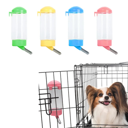Hanging Pet Water Bottle - Cage-Mounted Leak-Proof Drinker, Summer Hydration for Puppies/Cats with Portable & Stylish Design 