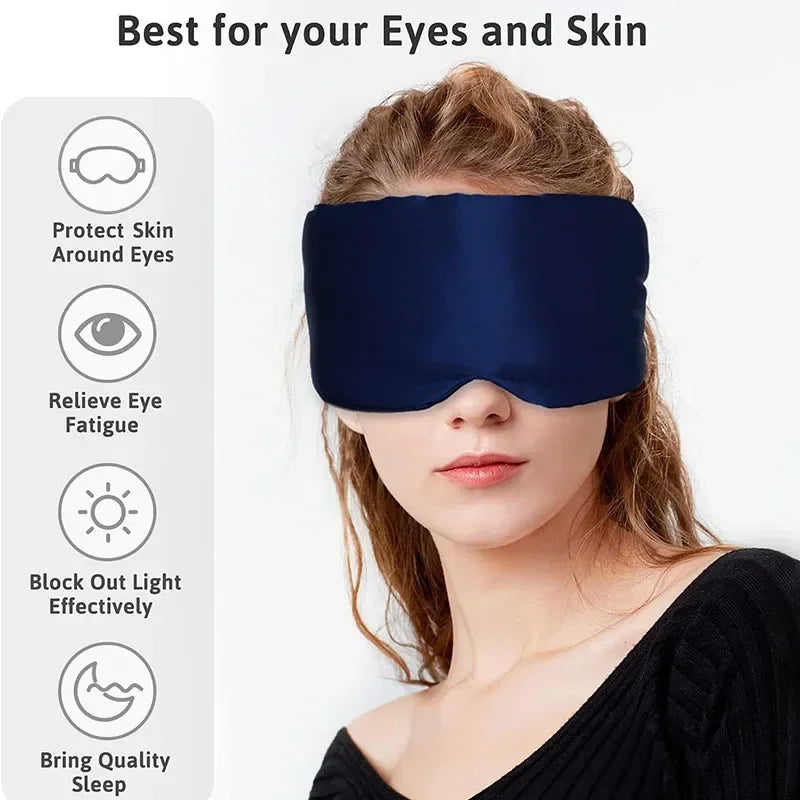 100% Mulberry Silk Sleeping Mask Eyepatch Blocking Light Eyemask Eyeshade for Travel & Nap Soft Padded Sleep Mask Slaapmasker