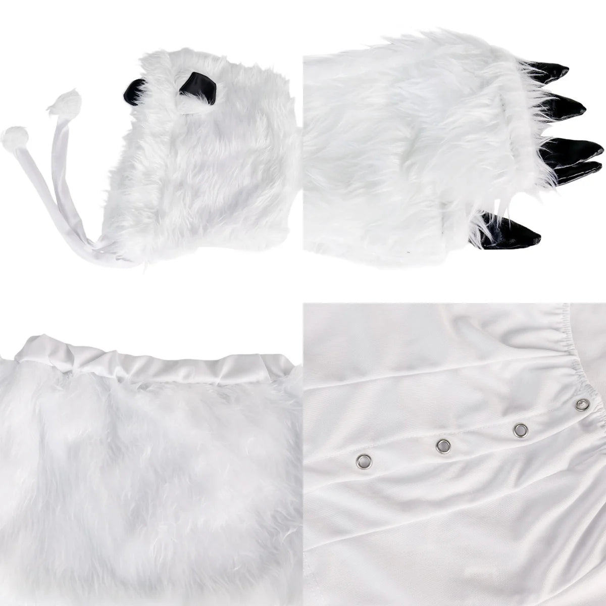 Halloween Cosplay Animals Costume White Sexy Holiday Party Dress Suit Woman Backless Funny Bring A Hat Stage Costume Clothes