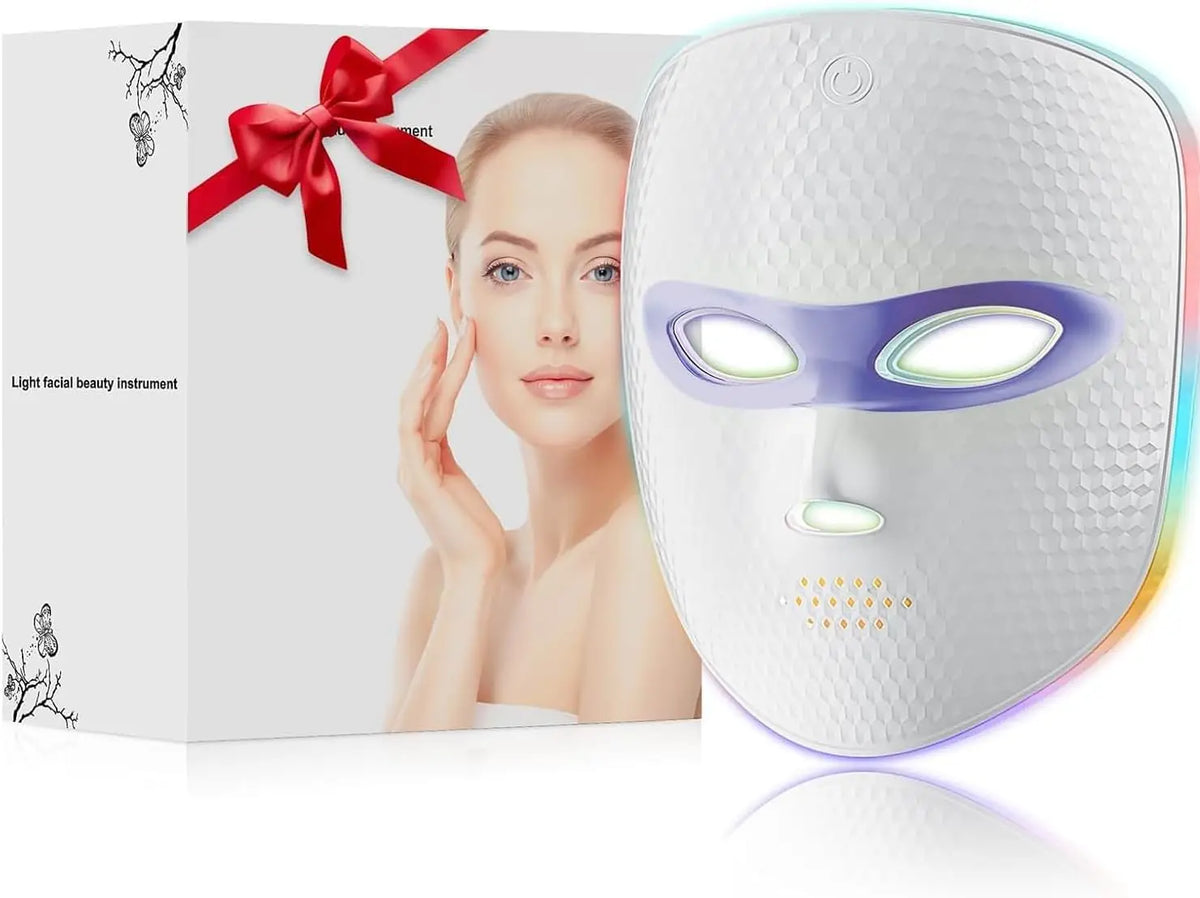Red Light Therapy for Face-LED Face Mask Light Therapy with 3 Gears 2500mAh Battery Infrared Red Light Therapy Mask for Home
