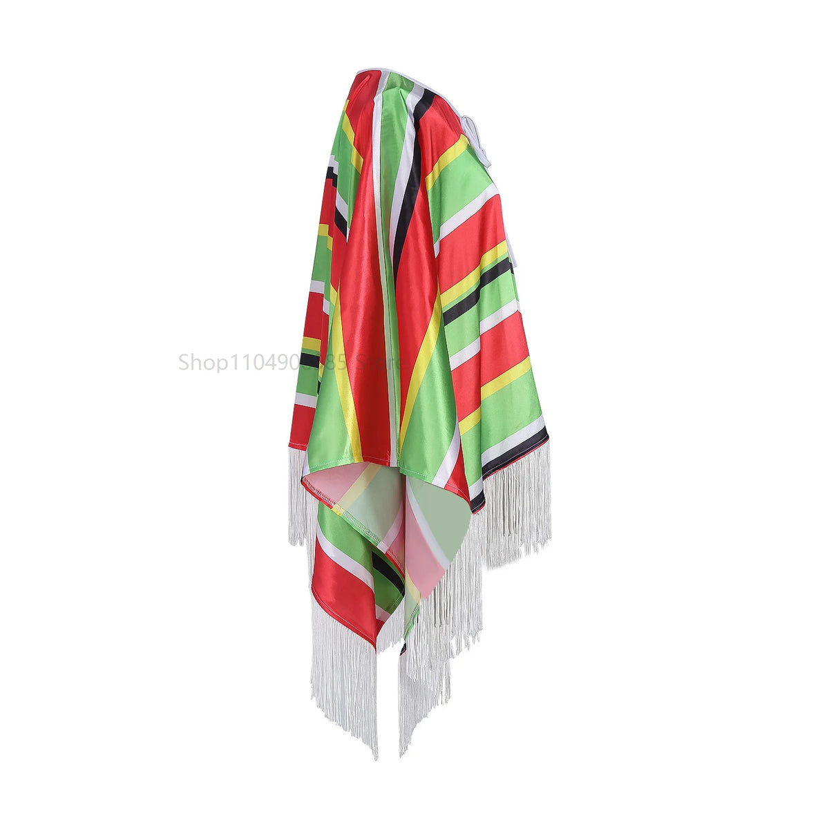 Halloween Cosplay Holiday Party Mexican Clothing Mexican Ethnic Costume Adult Mexican Floral Striped Capes Hat Set