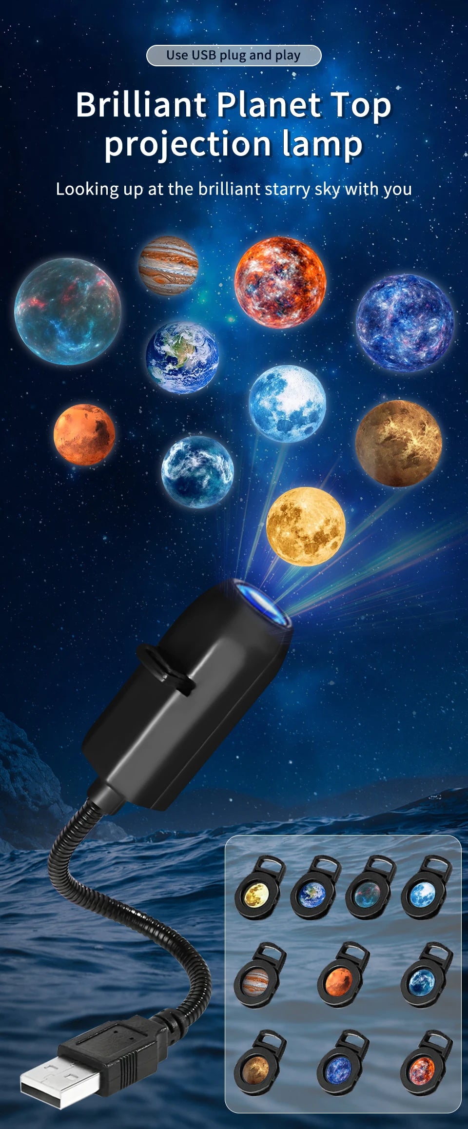 Halloween Led Projection Night Light Pumpkin Ceiling Wall Lamp USB Moon Projector Christmas Atmosphere Mood Light Room Decor