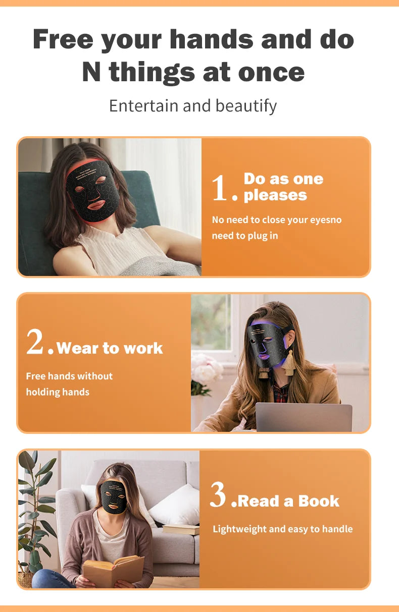 Red Light Face Mask 850Nm Near Infrared Therapy Light Therapy Skin Mask Led Therapy Mask At-Home LED Red Light Therapy Mask