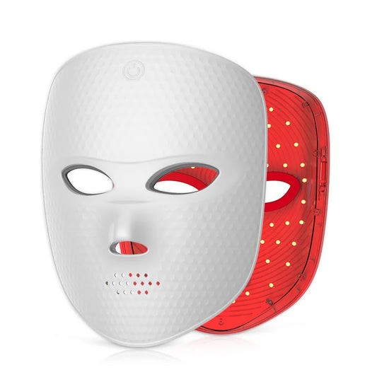 Red Light Therapy for Face-LED Face Mask Light Therapy with 3 Gears 2500mAh Battery Infrared Red Light Therapy Mask for Home