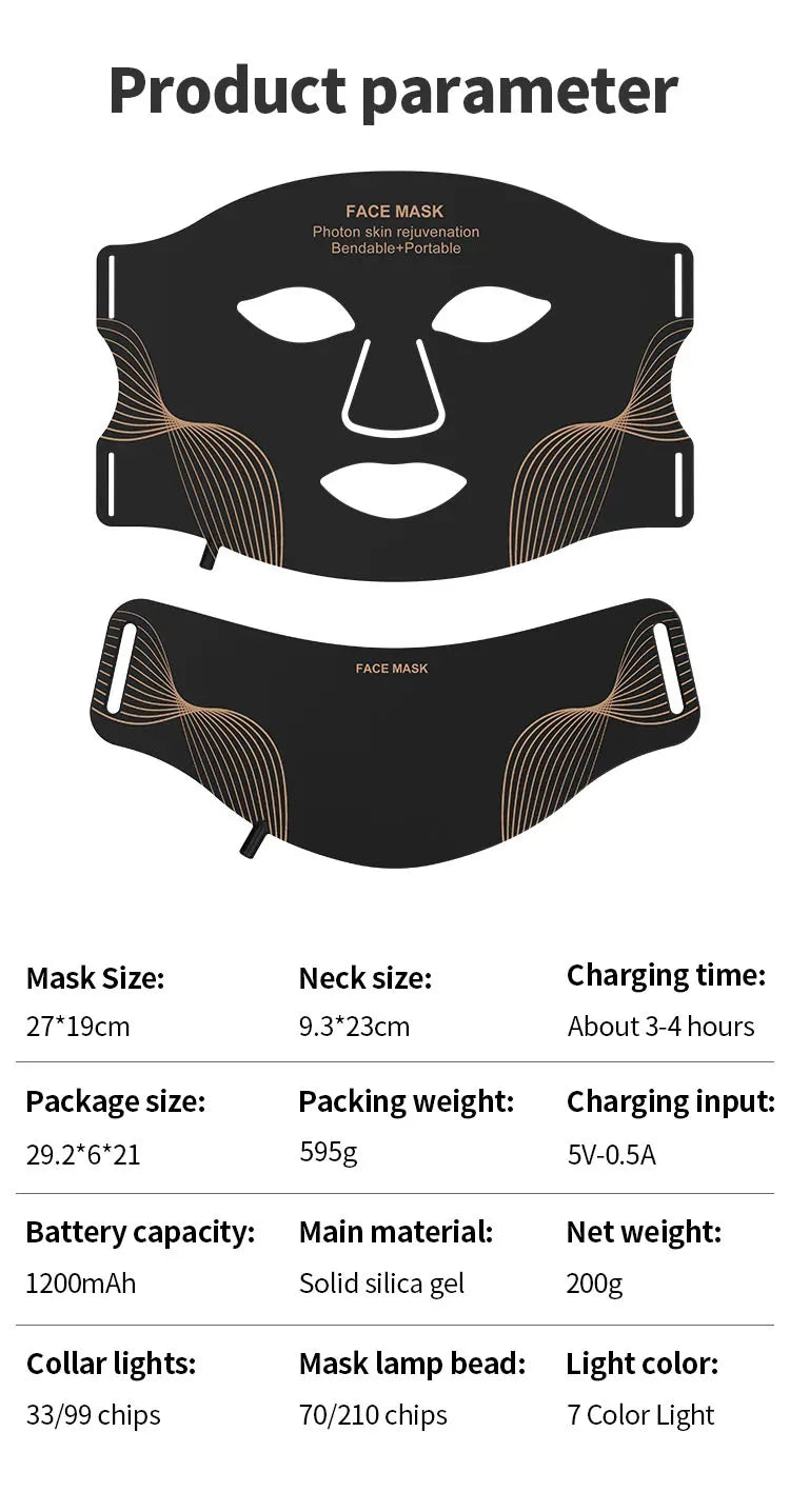 Red Light Therapy Mask 460nm 660nm 850nm LED Beauty Devices Face Instrument Rejuvenation Skin Anti Aging Wrinkle Skin Repair