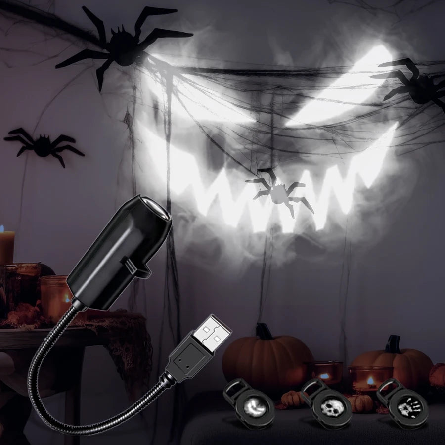 Halloween Theme USB Plug Projection Light Indoor Ceiling Projection Light Wall Ambient Light Holiday Decoration Light Adjustable