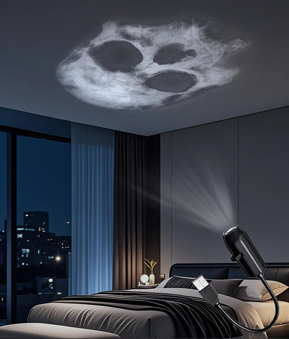Halloween Led Projection Night Light Pumpkin Ceiling Wall Lamp USB Moon Projector Christmas Atmosphere Mood Light Room Decor