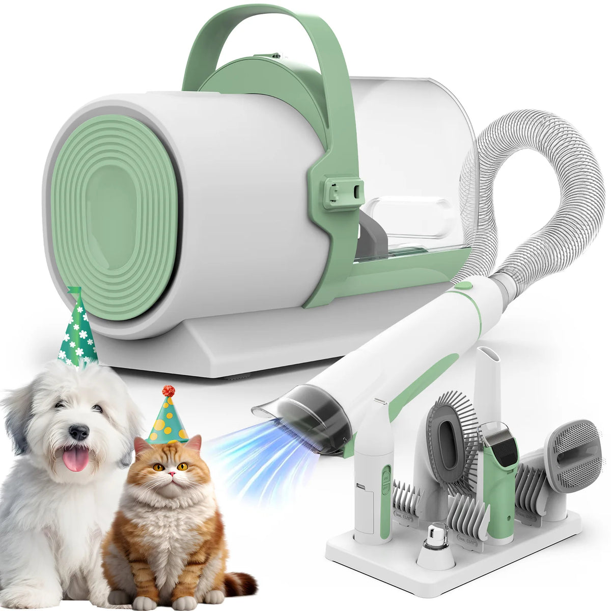 Pet Hair Remover ABS Vacuum and Brush Combo for Dogs and Cats-Multifunctional Electric Grooming Tool