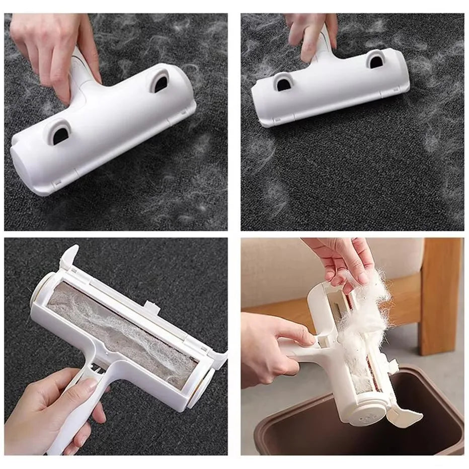Cat Hair Remover Brush Large Pet Fluff Roller Portable Washable Cat Dog Lint Furniture Sofa Cleaning Tool Reusable Self-cleaning