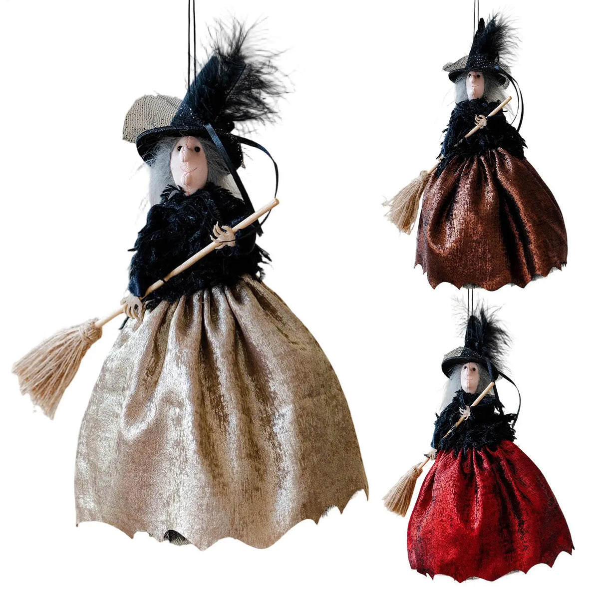 Halloween Witch Doll Decoration Cute Spooky Retro Festival Decoration Witch Doll Halloween Tree Ornaments for Haunted House Bar
