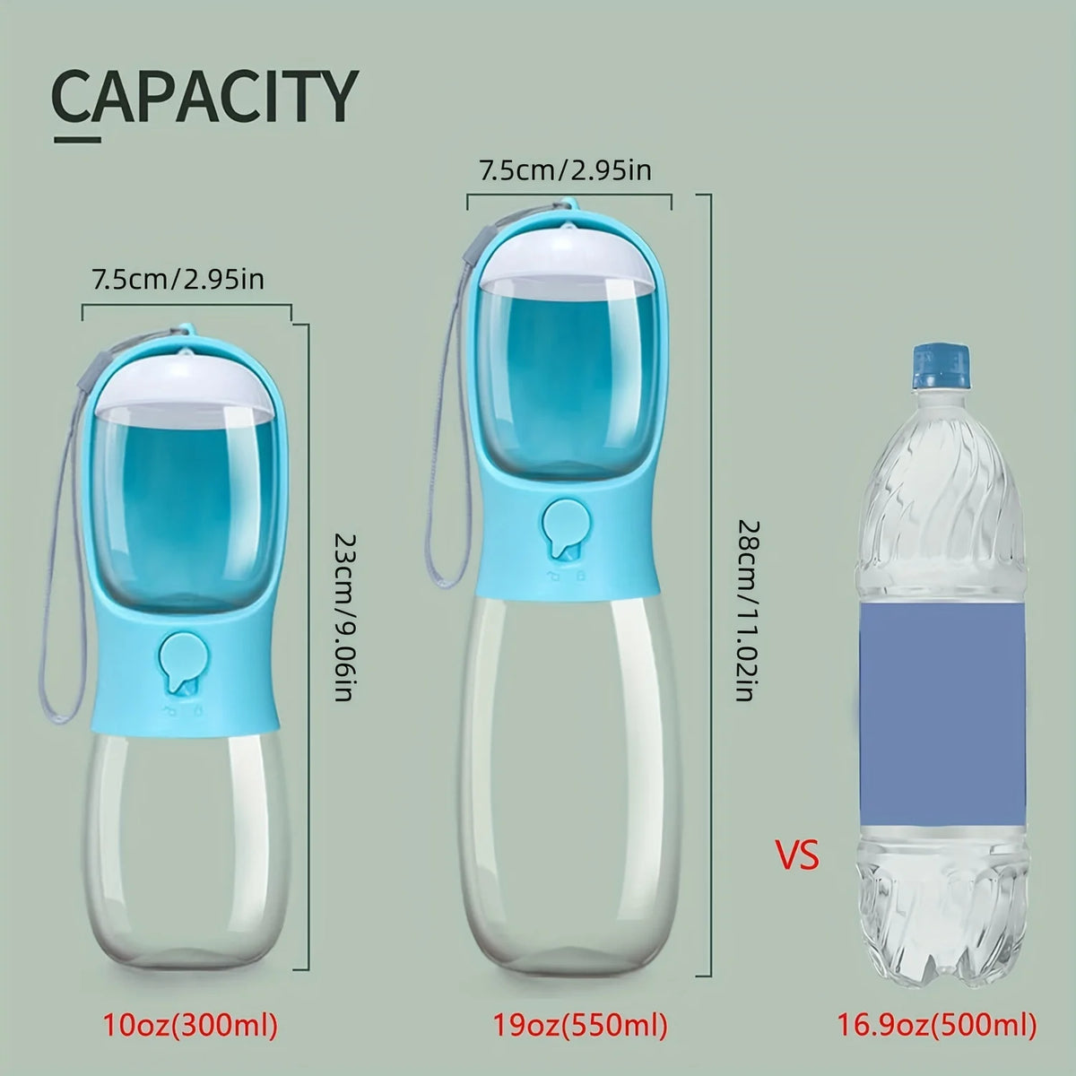 1pc Dog Cat Water Bottle Portable pet Water Bottle with Food Container Outdoor Water Dispenser Leak Proof Water Bottles for Dogs