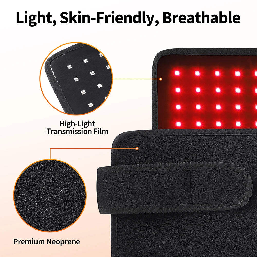 Red Light Therapy Panel 660nm 850nm LED Infrared Light Therapy Pad For Shoulder Back Waist Knee Massage Post-Exercise Recovery