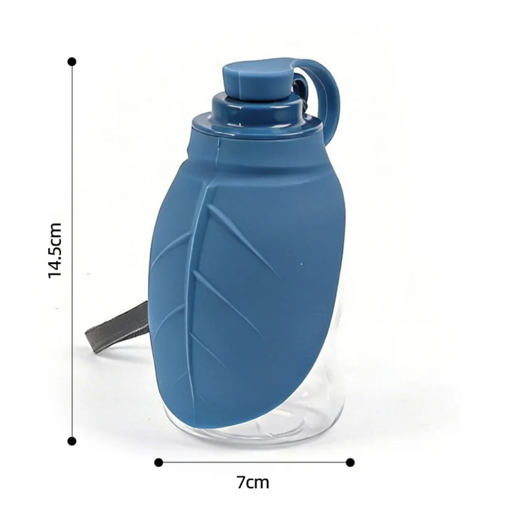 2-In-1 Leaf-shaped Pet Water Bottle 300ML Foldable Pet Water Dispenser with Lanyard Dog Outdoor Water Cup Pet Outdoor Activities