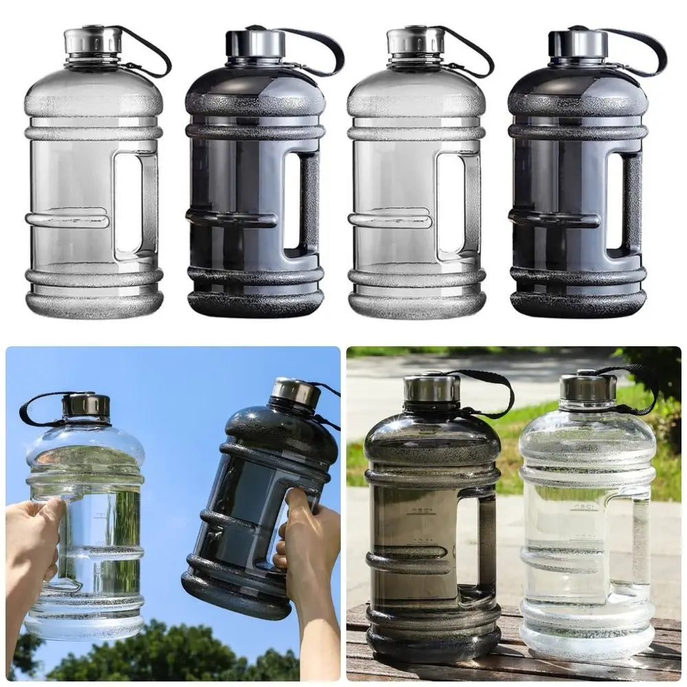 New 2L PETG Large Capacity Water Bottle Training Sports Workout Drink Bottle Shaker Bottle With Handle Outdoor Gym Gallon Bottle