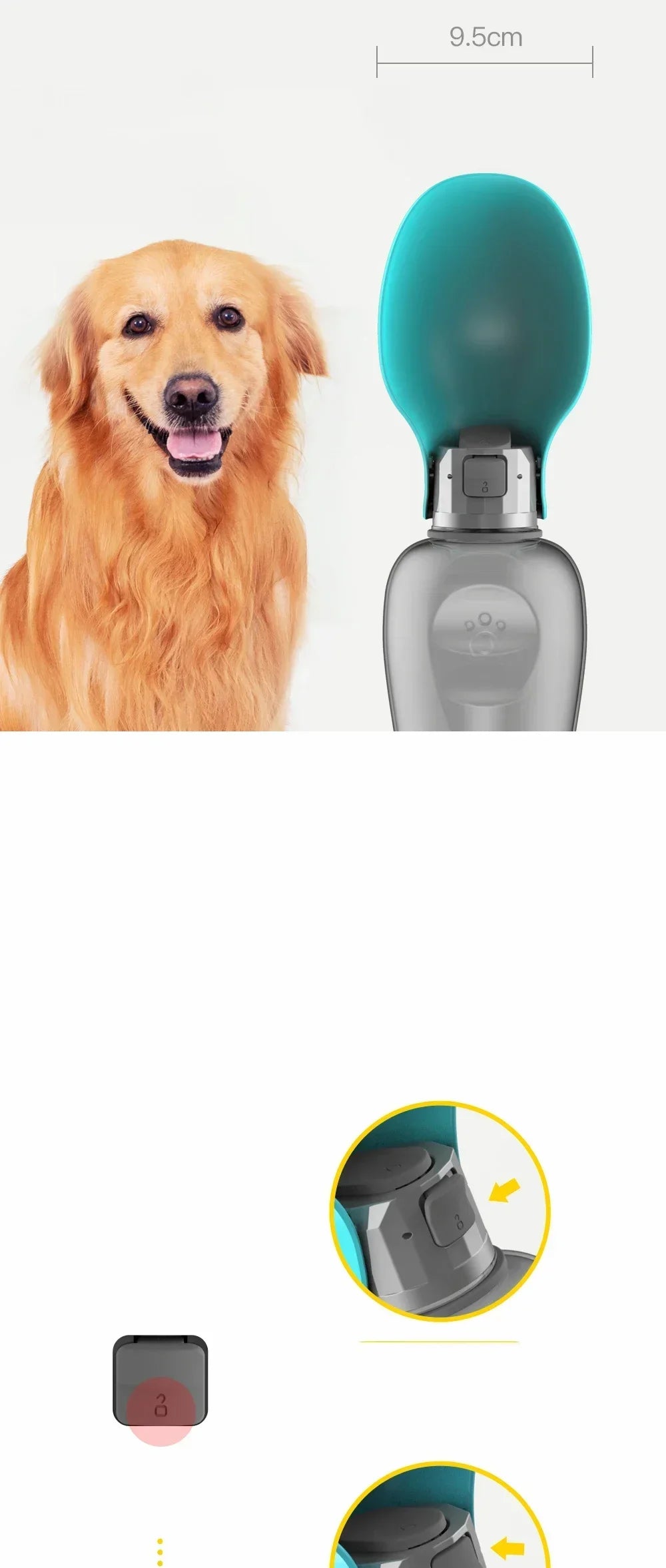 800ml Dog Water Bottle Travel Portable Water Dispenser for Small Medium Large Dogs Pet Drinking Bowls Labrador Feeder Supplies