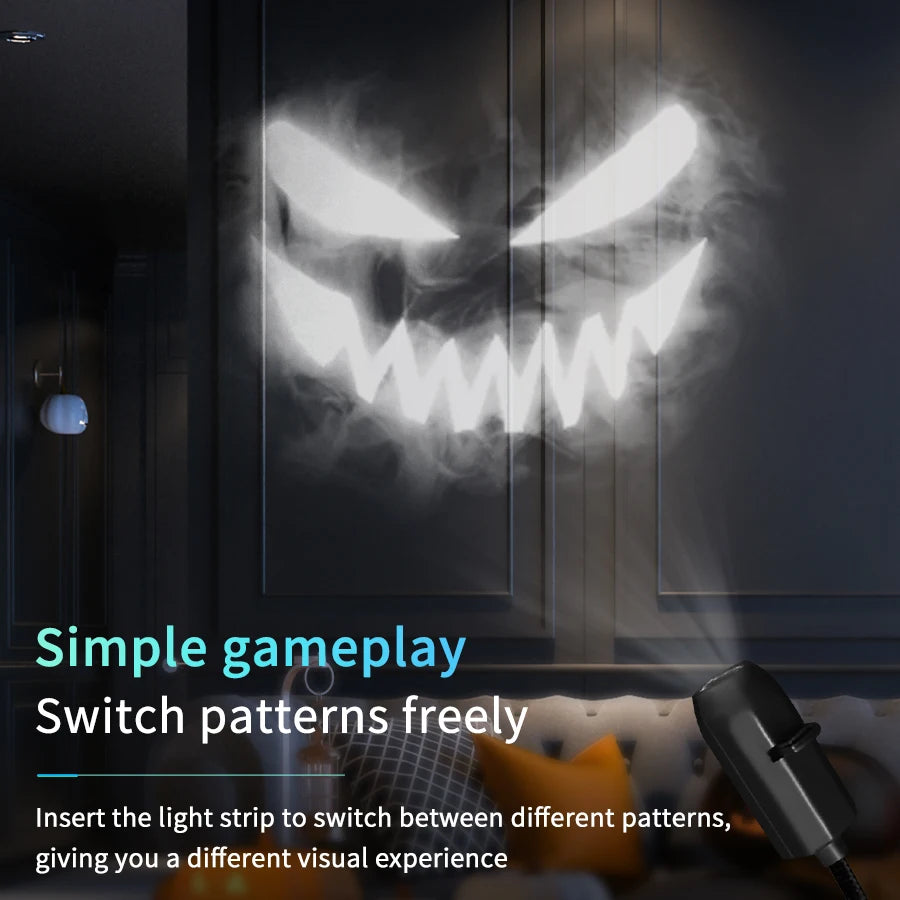 Halloween Theme USB Plug Projection Light Indoor Ceiling Projection Light Wall Ambient Light Holiday Decoration Light Adjustable