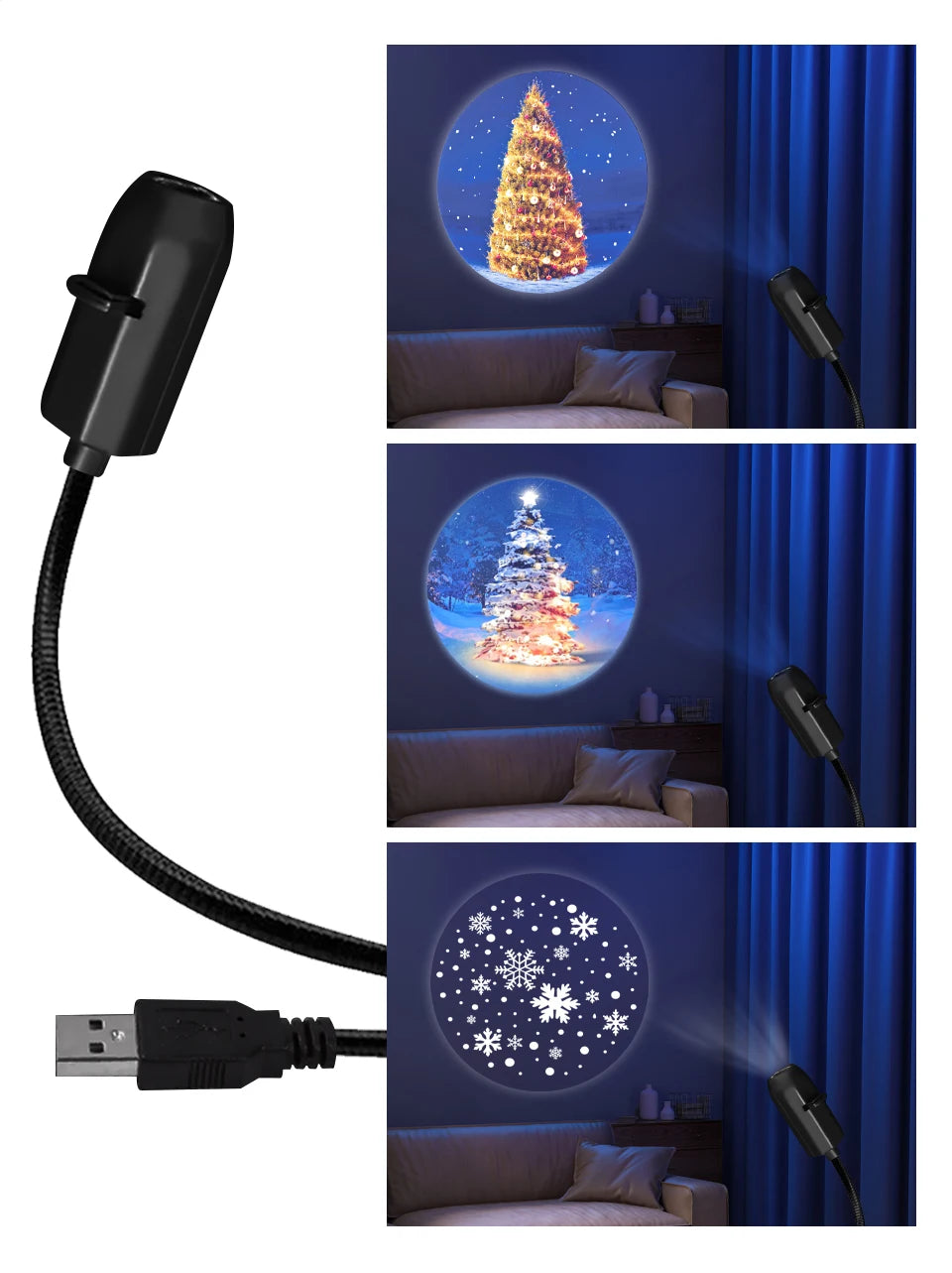 Halloween Led Projection Night Light Pumpkin Ceiling Wall Lamp USB Moon Projector Christmas Atmosphere Mood Light Room Decor