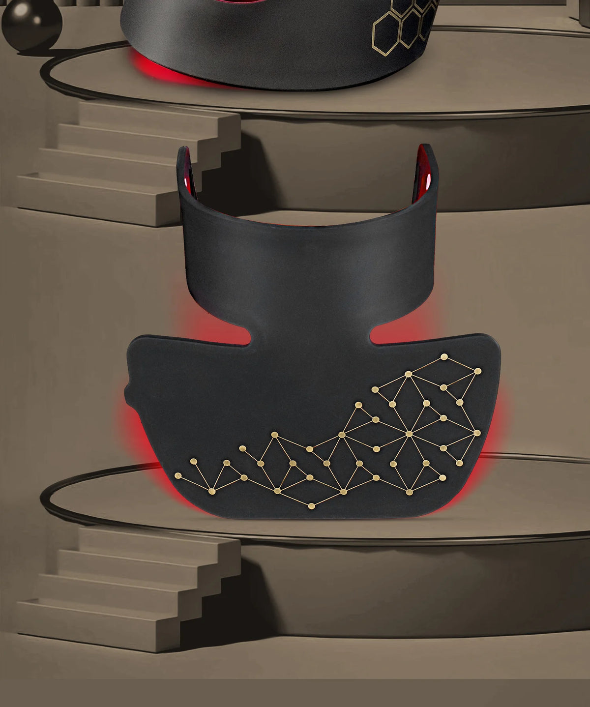 Hello Face Rechargeable Red Light Mask for Face & Neck  Infrared LED Mask Skincare Device for Skin vitality