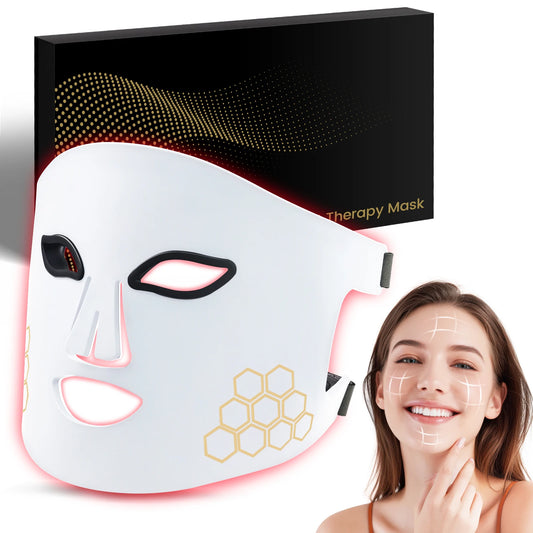 Hello Face LED Face Mask Light Therapy Red, Blue & Infrared Light Facial Skin Care Device with Eye Protection