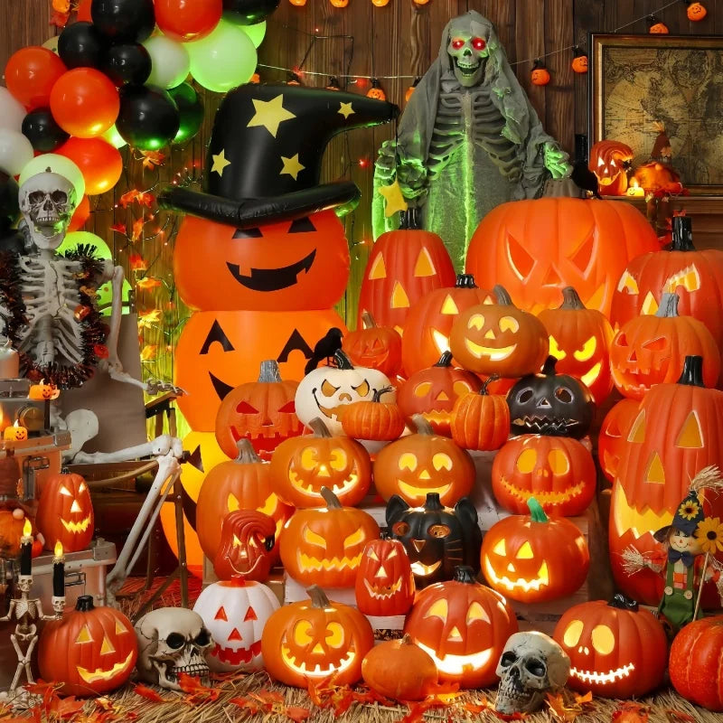 Halloween Pumpkin Lantern  Haunted House Decoration - Pumpkin Themed Luminous Decoration Props, Festive Party Atmosphere Lights