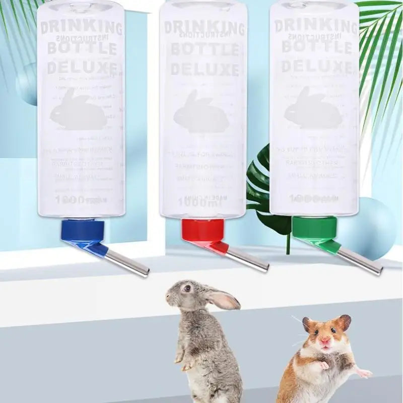 1000ml Large Water Bottle Pets Rabbit Pet Totoro Guinea Pig Water Pet Dispenser Cage Hangable Water Bottle Bowl Pet Supplies