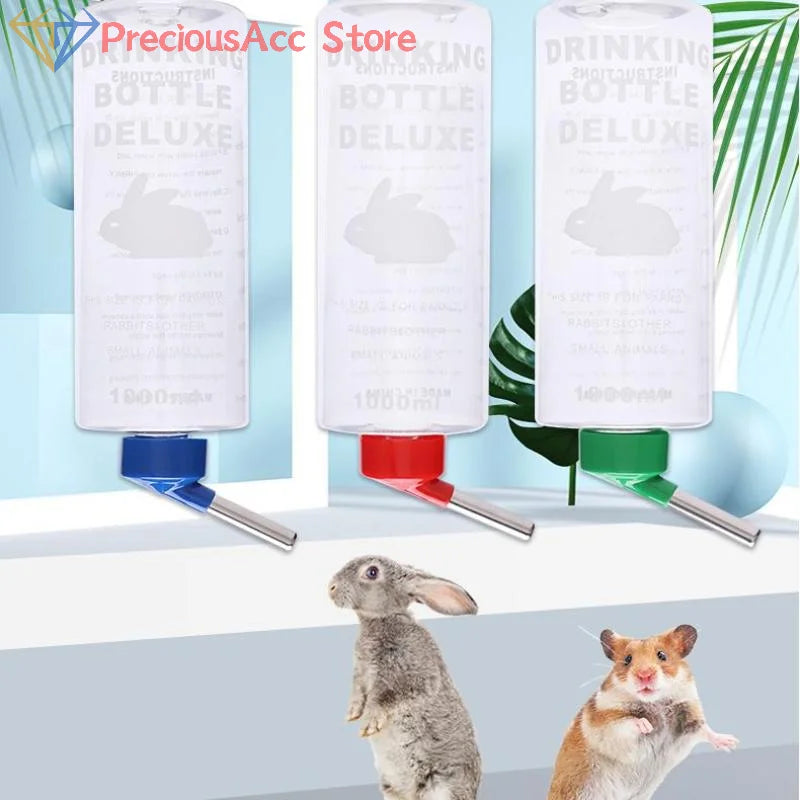 1000ml Large Water Bottle Pets Rabbit Pet Totoro Guinea Pig Water Pet Dispenser Cage Hangable Water Bottle Bowl Pet Supplies
