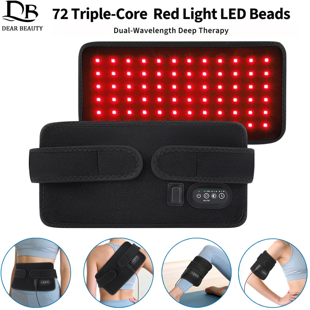 Red Light Therapy Panel 660nm 850nm LED Infrared Light Therapy Pad For Shoulder Back Waist Knee Massage Post-Exercise Recovery