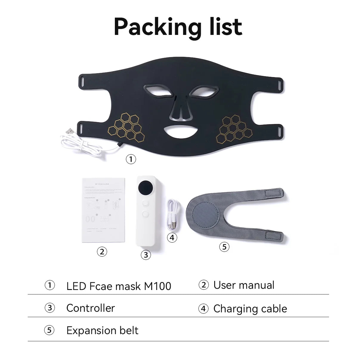 Hello Face Rechargeable Red Light Mask for Face & Neck  Infrared LED Mask Skincare Device for Skin vitality