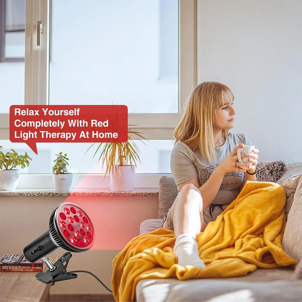 Red Light Therapy Lamp for Face 54W 660nm & 850nm Infrared Light Therapy Device for Muscle Joint Pain Relief Skin Health Tools